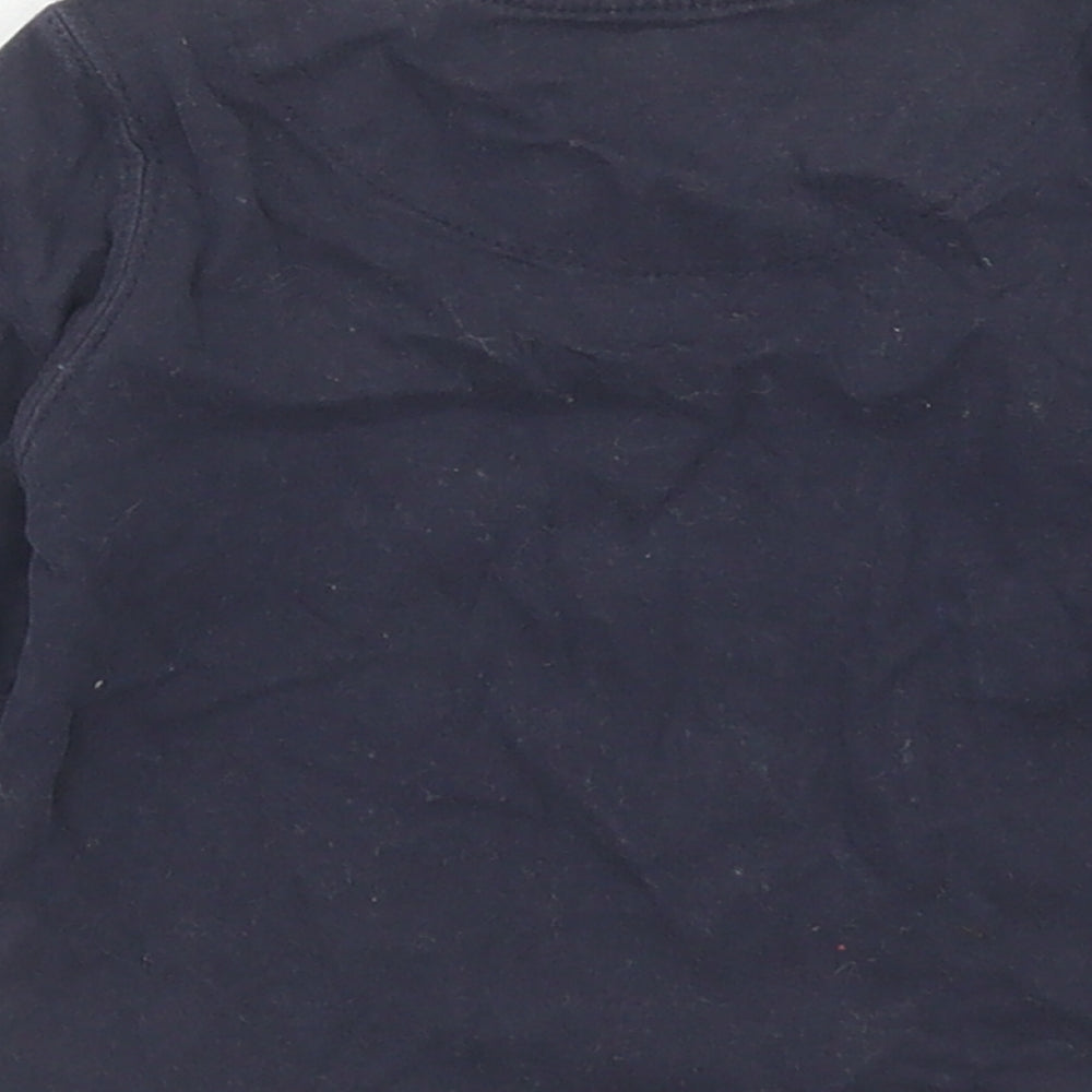 Timberland Boys Blue Cotton Basic T-Shirt Size 12 Months Crew Neck Button