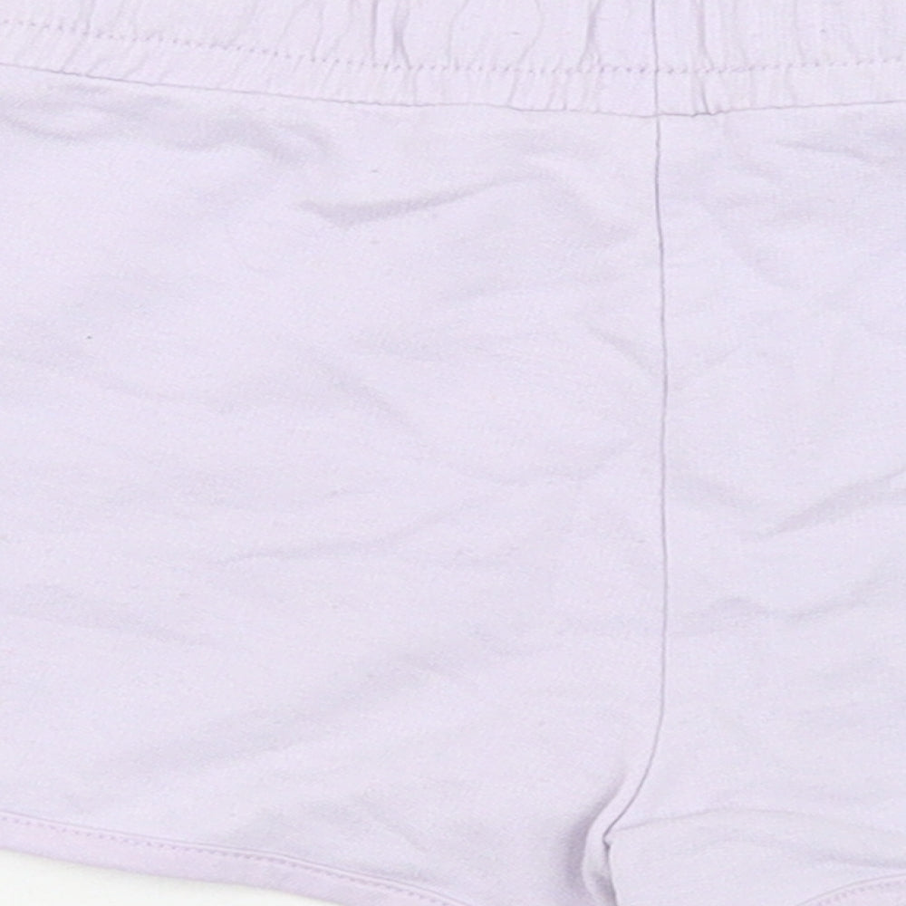 Dunnes Stores Girls Purple Cotton Sweat Shorts Size 6-7 Years Regular