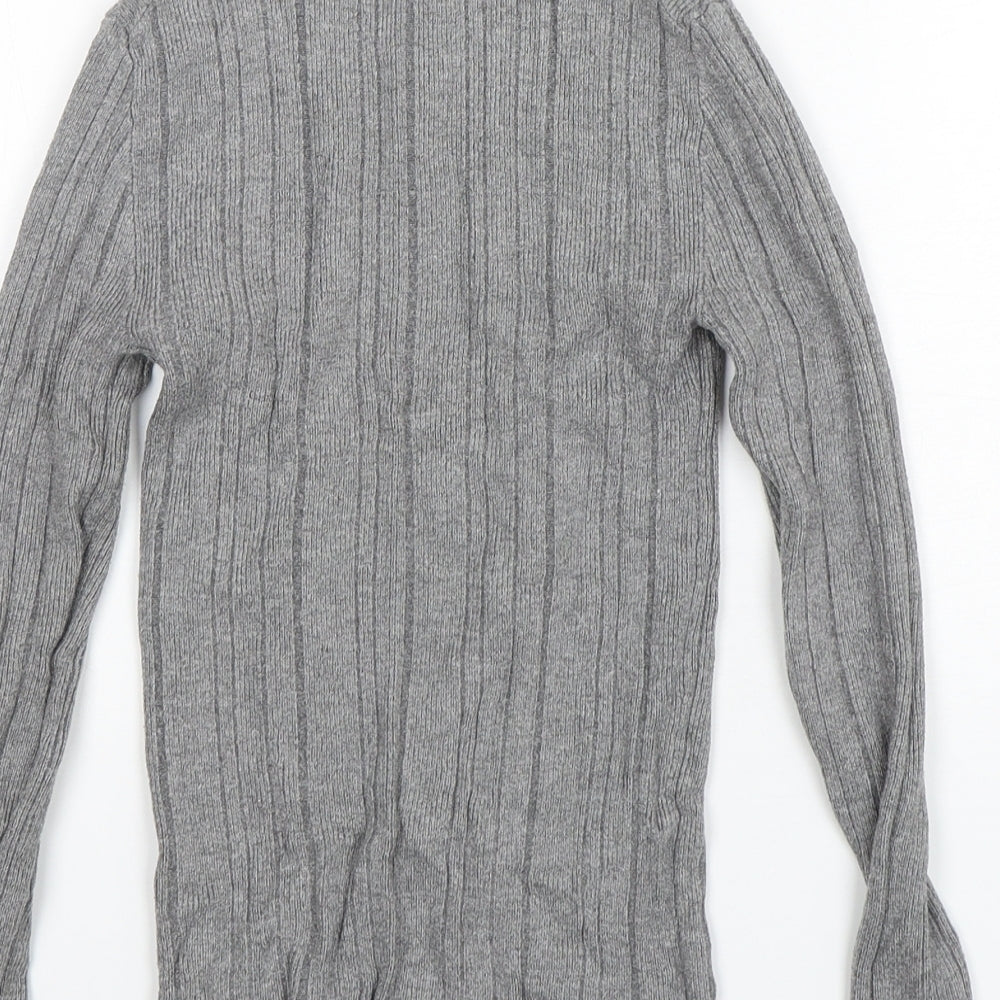 Atmosphere Girls Grey Polyester Basic T-Shirt Size 10 Years Mock Neck Pullover