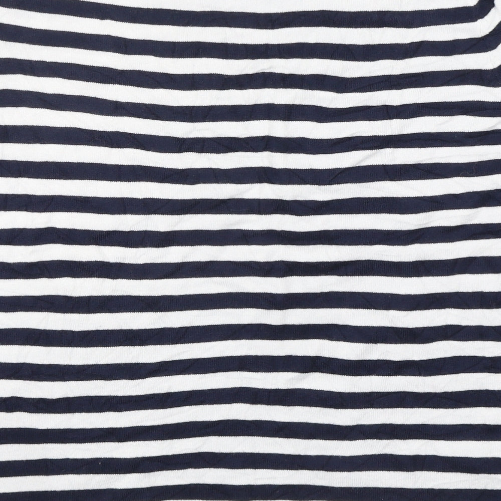 Marks and Spencer Womens Multicoloured Round Neck Striped Viscose Pullover Jumper Size 14