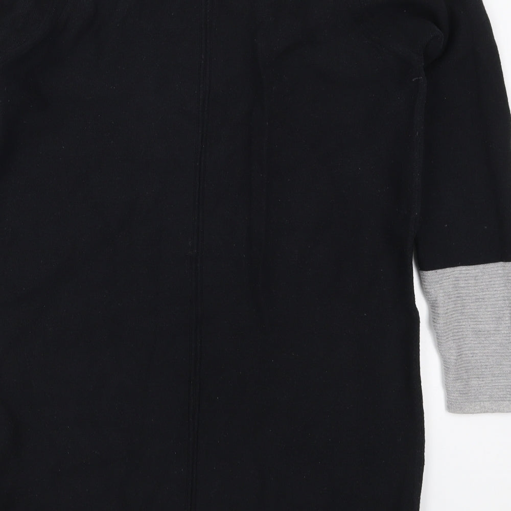 Marks and Spencer Womens Black V-Neck Cotton Pullover Jumper Size 12