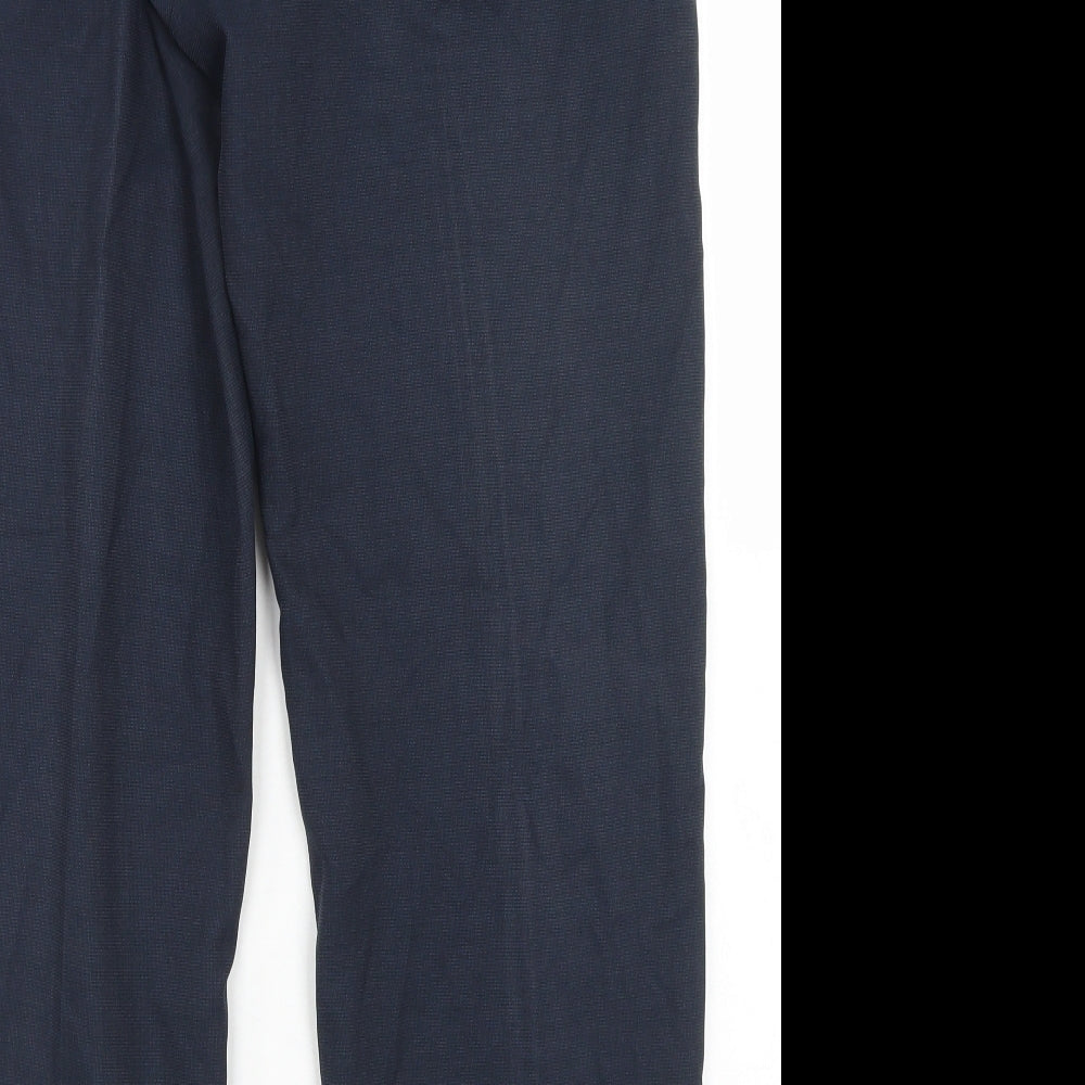 Dunnes Stores Mens Blue Polyester Dress Pants Trousers Size 34 in L29 in Regular Hook & Eye