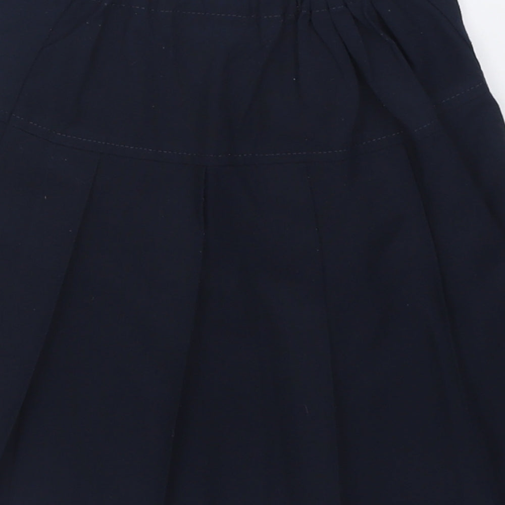 Marks and Spencer Girls Blue Polyester A-Line Skirt Size 7-8 Years Regular Pull On - School Wear