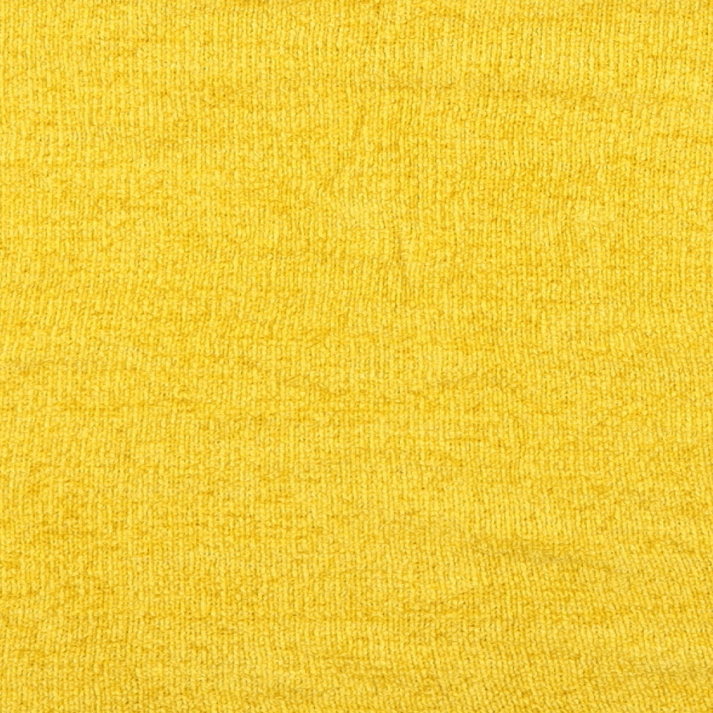 TU Womens Yellow Round Neck Acrylic Pullover Jumper Size 8