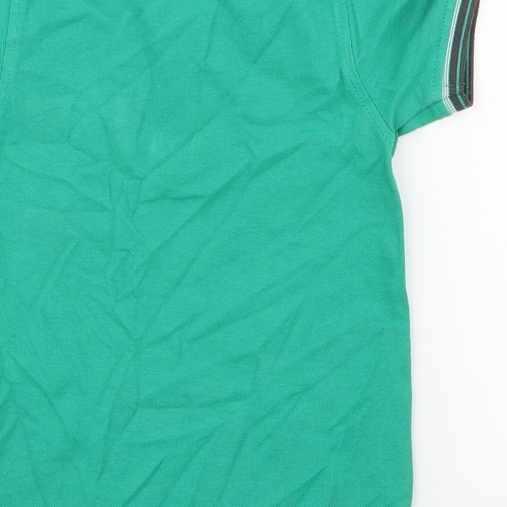 George Boys Green 100% Cotton Jersey Polo Size 2-3 Years Collared Button - crocodile