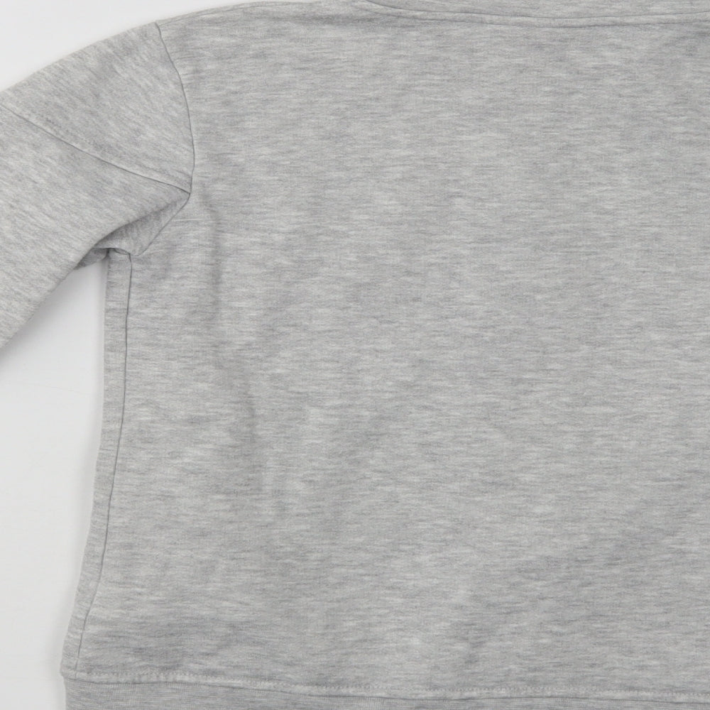 LA Gear Girls Grey Polyester Full Zip Sweatshirt Size 9-10 Years Zip