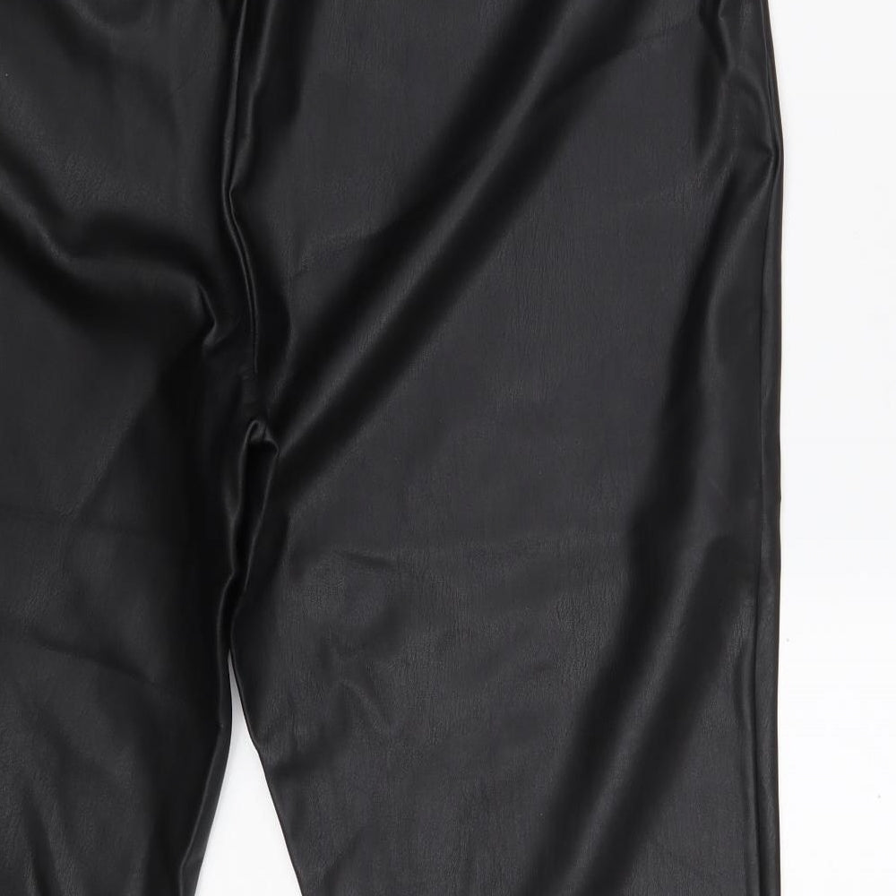 Halogen Womens Black Polyethylene Trousers Size 18 L24 in Slim Zip
