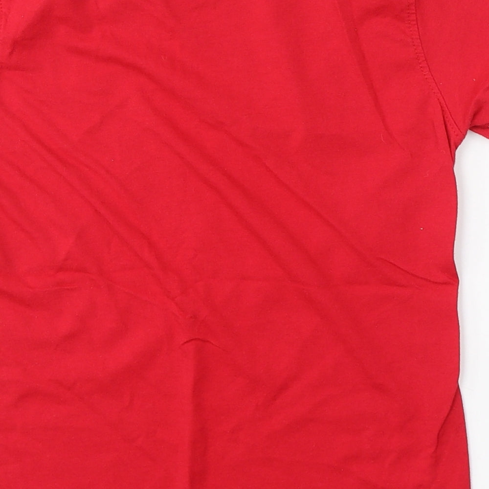 American Authentics Boys Red Polyester Basic T-Shirt Size 8 Years Round Neck