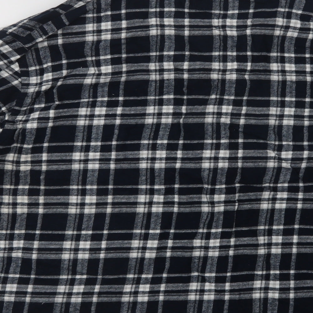 Matalan Mens Blue Plaid Cotton Pyjama Top Size L Button