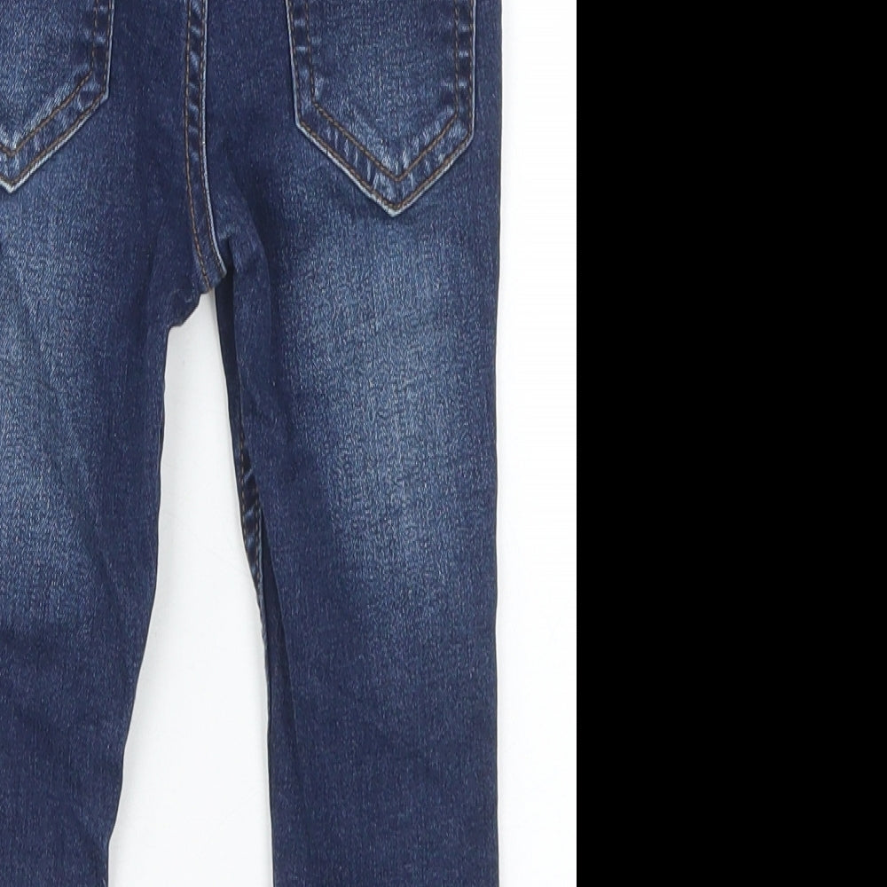 Denim Co Girls Blue Cotton Skinny Jeans Size 2-3 Years Regular Snap
