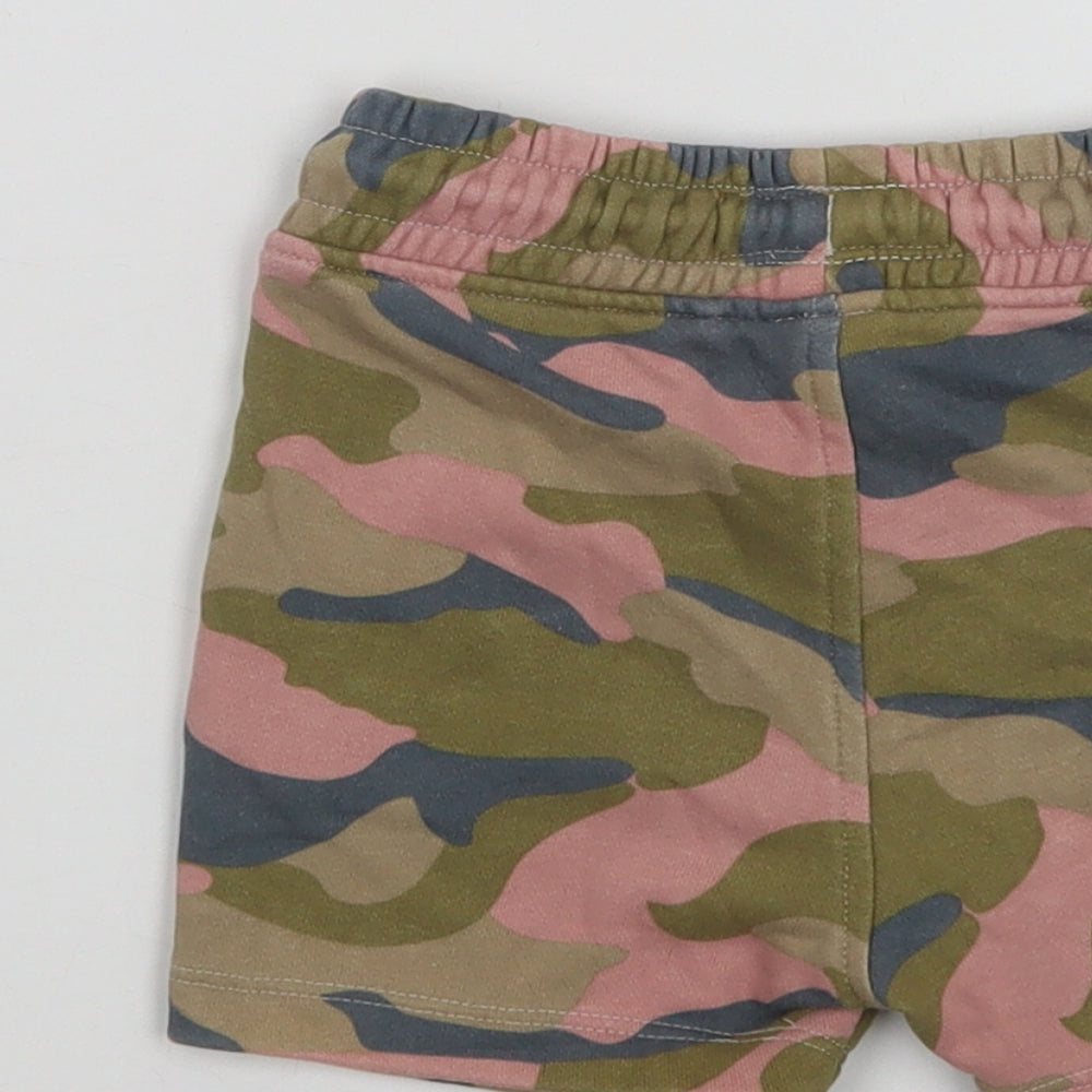 NEXT Baby Green Camouflage Cotton Cropped Trousers Size 18-24 Months Drawstring