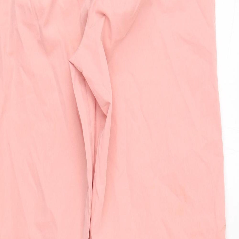 I SAW IT FIRST Womens Pink Cotton Trousers Size 8 L31 in Regular Button