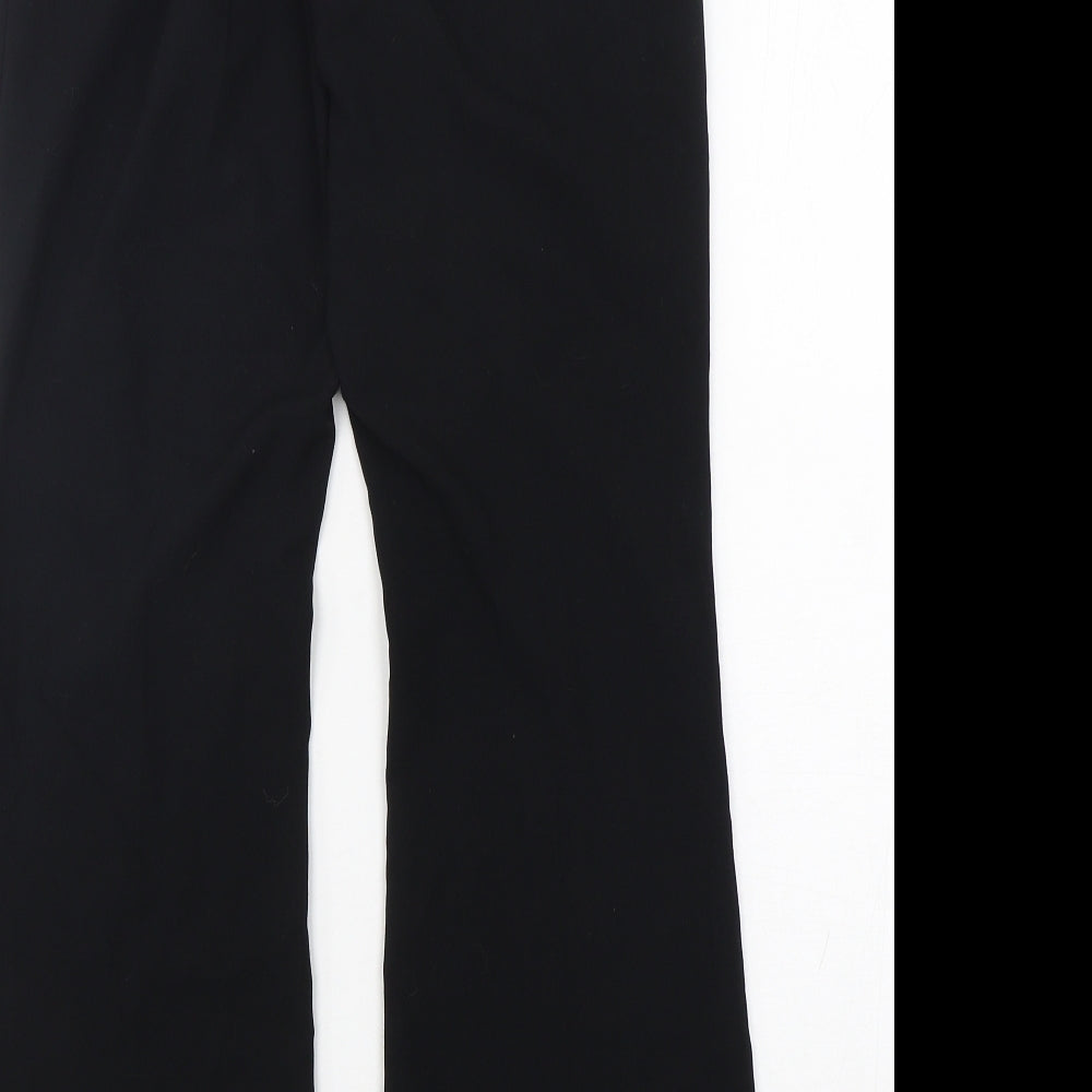 Marks and Spencer Womens Black Polyester Trousers Size 8 L29 in Regular Hook & Eye