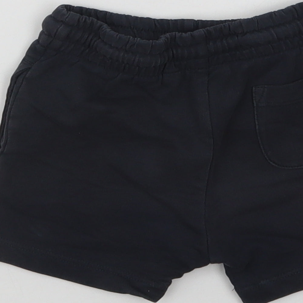 NEXT Baby Blue Cotton Cropped Trousers Size 12-18 Months Drawstring