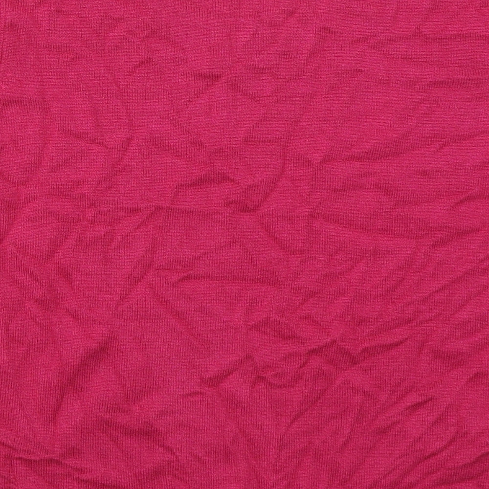 Country Casuals Womens Pink Viscose Basic T-Shirt Size S Round Neck