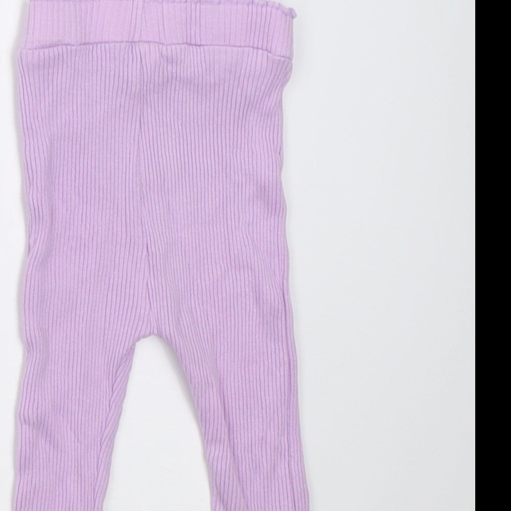 Dunnes Stores Girls Purple Cotton Capri Trousers Size 3-6 Months Pullover