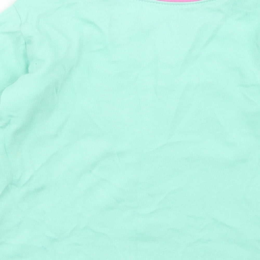 Dunnes Stores Girls Green Cotton Basic T-Shirt Size 2-3 Years Crew Neck - Rainbow