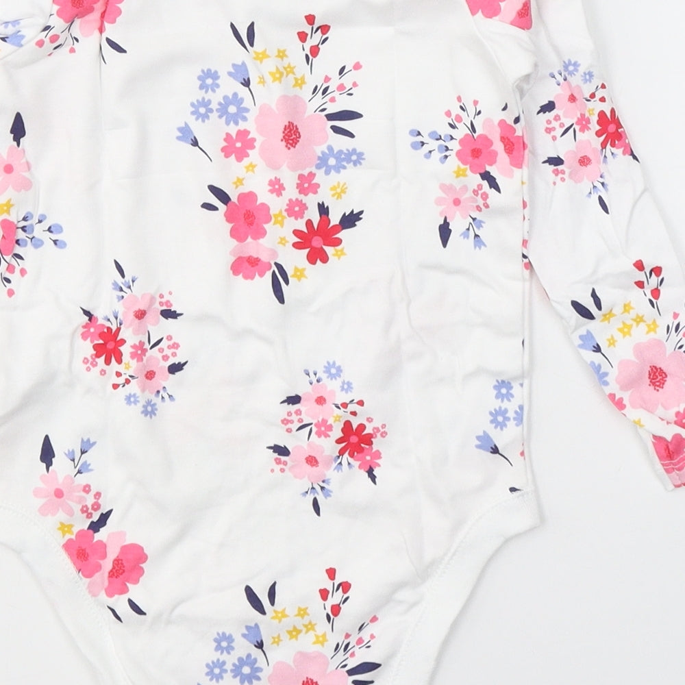 F&F Girls White Cotton Babygrow One-Piece Size 36 Months