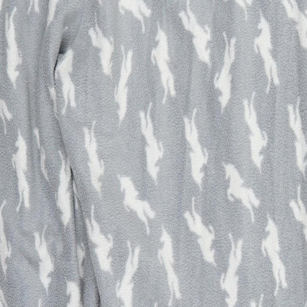 Avenue Womens Grey Polyester Trousers Size 8 L26 in Regular - Unicorn Pyjama Pants
