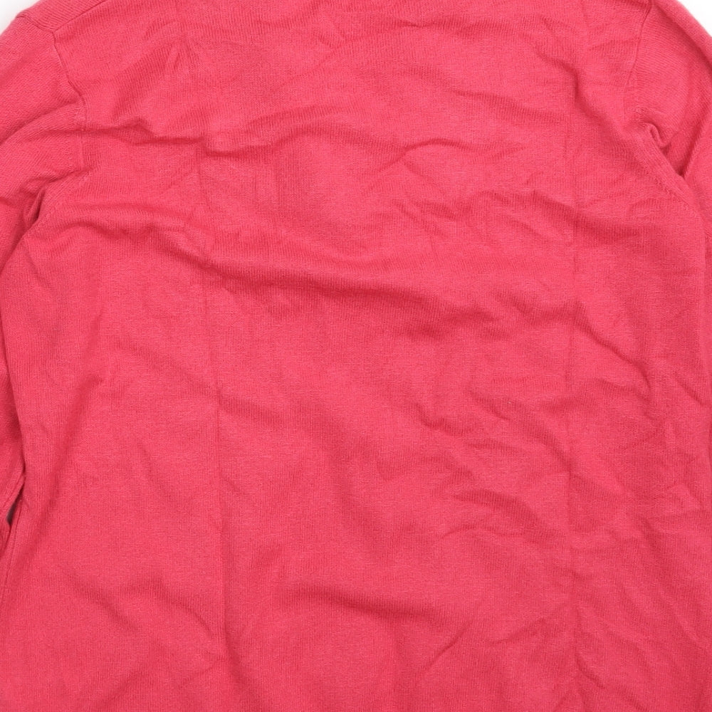 Gollehaug Collection Womens Pink Collared Modal Pullover Jumper Size 10