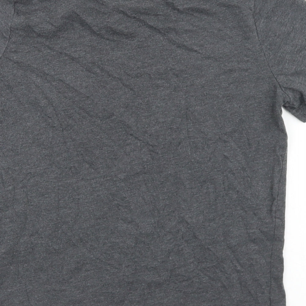 F&F Boys Grey Cotton Basic T-Shirt Size 8-9 Years Crew Neck - Chillin'