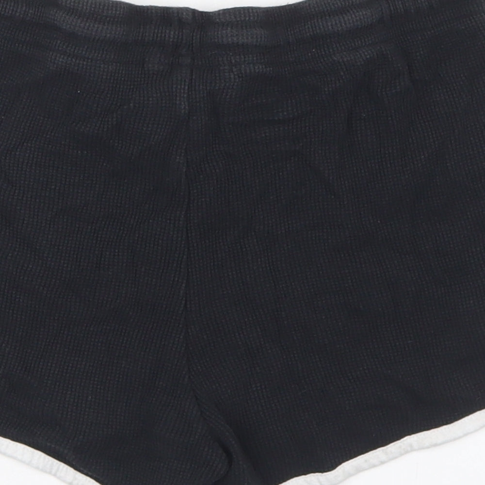 Primark Womens Black Cotton Sweat Shorts Size S Regular Drawstring