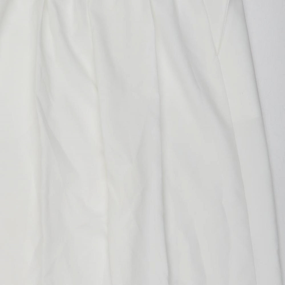 Preworn Womens White Polyester Trousers Size 20 L20 in Regular