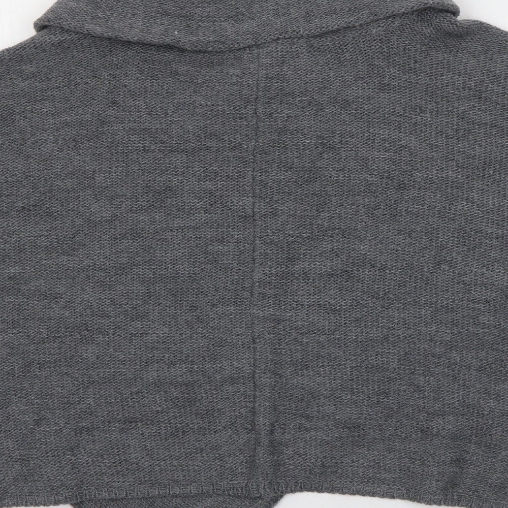 Marks and Spencer Womens Grey Roll Neck Acrylic Cardigan Jumper One Size