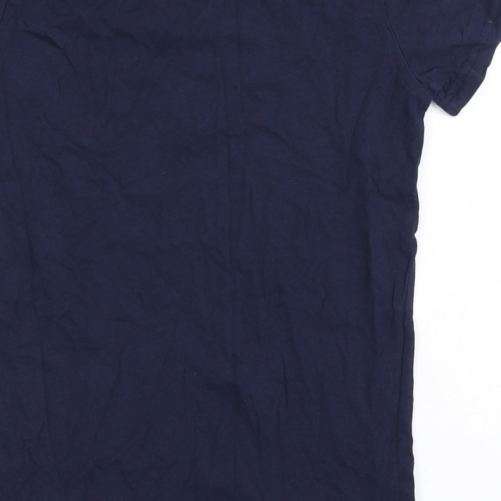 Urban Outlaws Boys Blue 100% Cotton Basic T-Shirt Size 9-10 Years Round Neck Pullover - Football