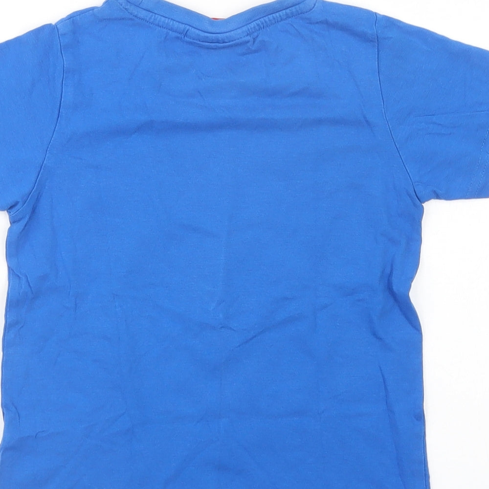 Aldi Boys Blue Cotton Pullover T-Shirt Size 5-6 Years Crew Neck Pullover - Superman