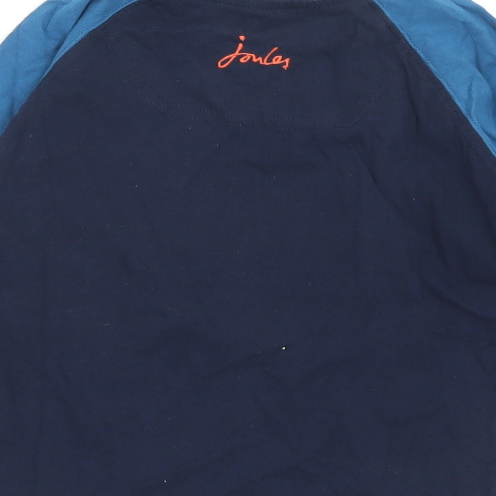 Joules Boys Blue Cotton Basic T-Shirt Size 4 Years Crew Neck - Yeti