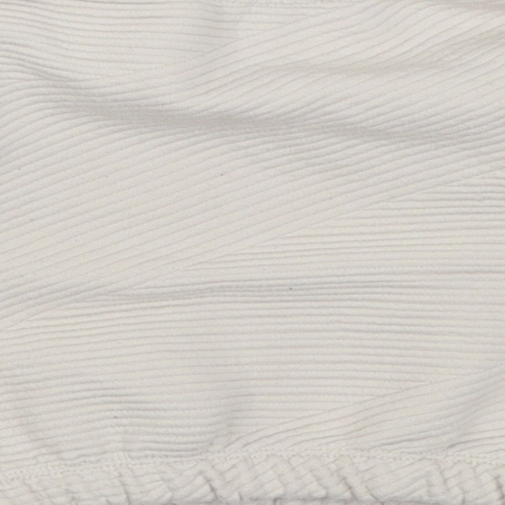 George Boys White Striped Polyester Pullover Jumper Size 12-18 Months Button