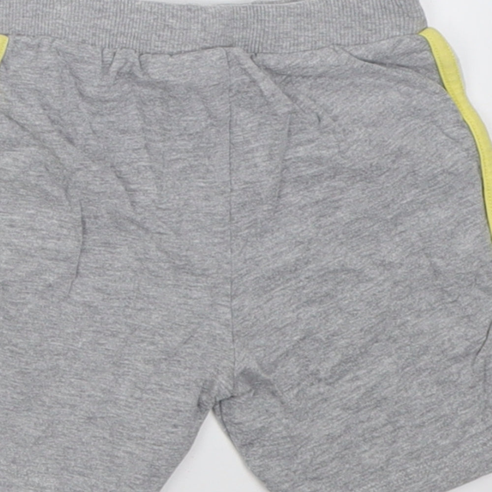 F&F Boys Grey Striped Cotton Cropped Trousers Size 12-18 Months Tie