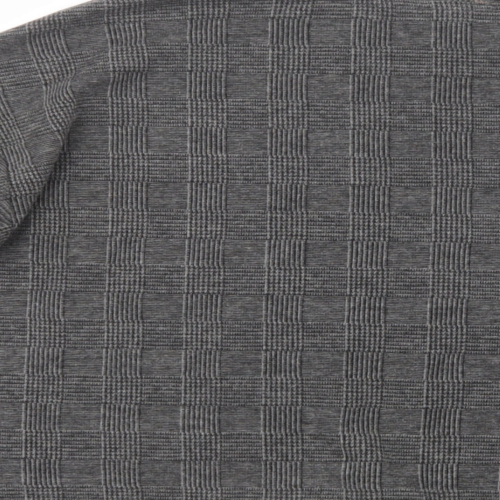 Papaya Womens Grey Check Polyester Top Lounge Set Size L Drawstring
