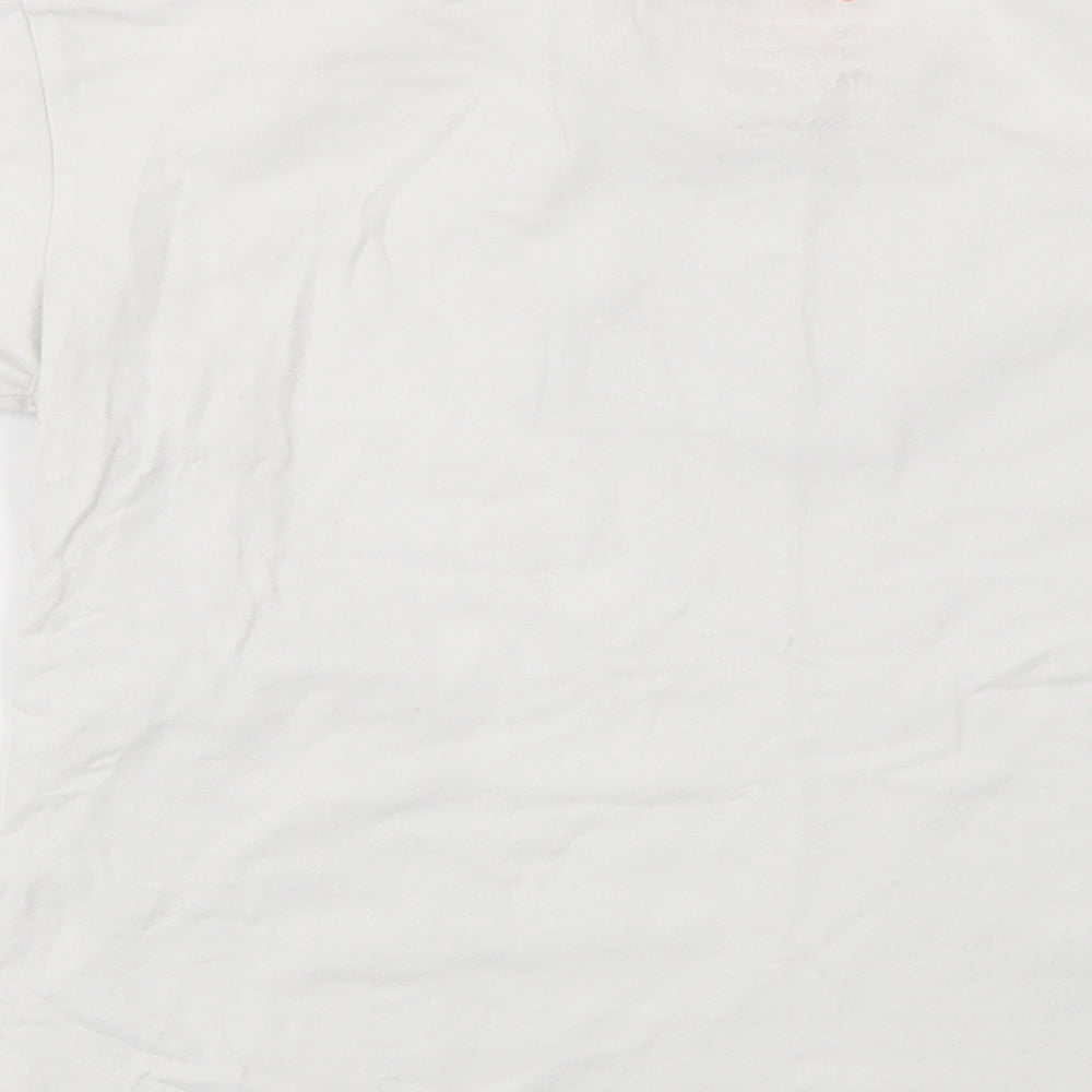 George Girls White Cotton Basic T-Shirt Size 9-10 Years Crew Neck Pullover - The Future Is Now