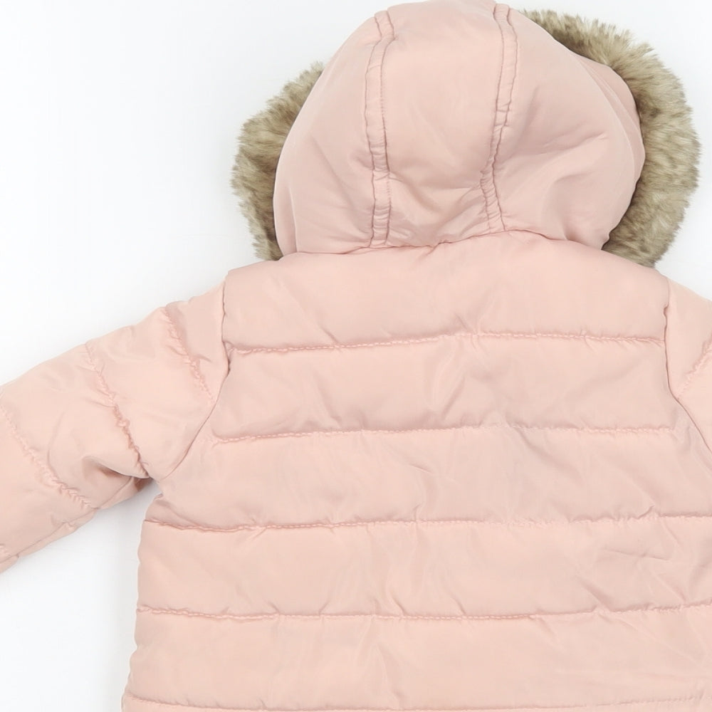 F&F Baby Pink Puffer Jacket Jacket Size 0-3 Months Zip