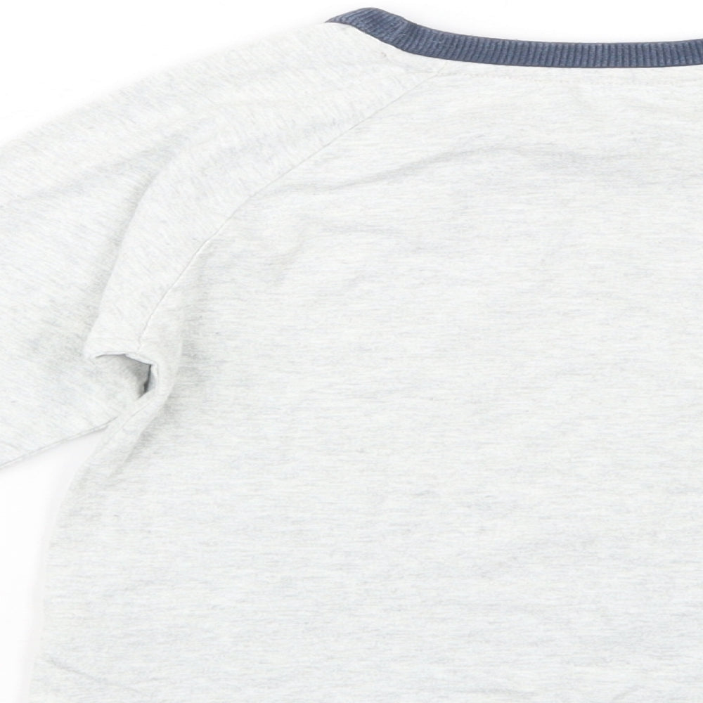 Dunnes Stores Boys Grey Cotton Pullover T-Shirt Size 3-4 Years Crew Neck Pullover - Little Monster