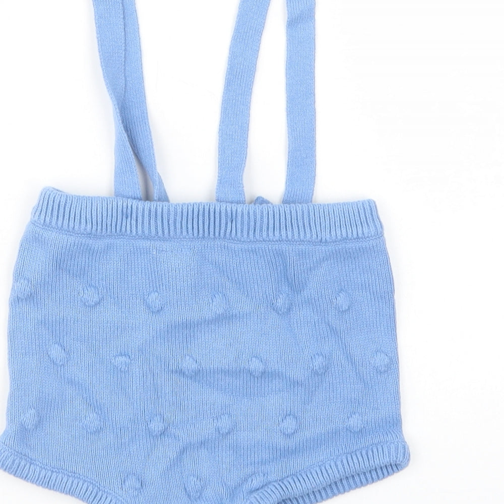 Matalan Baby Blue Cotton Cropped Trousers Size 18-24 Months Button