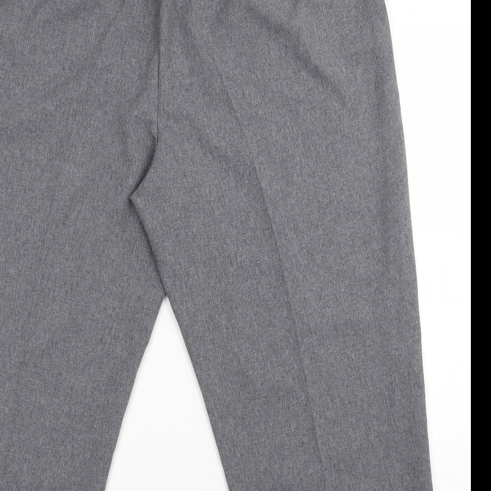 bm Collection Womens Grey Polyester Trousers Size 20 L23.5 in Regular