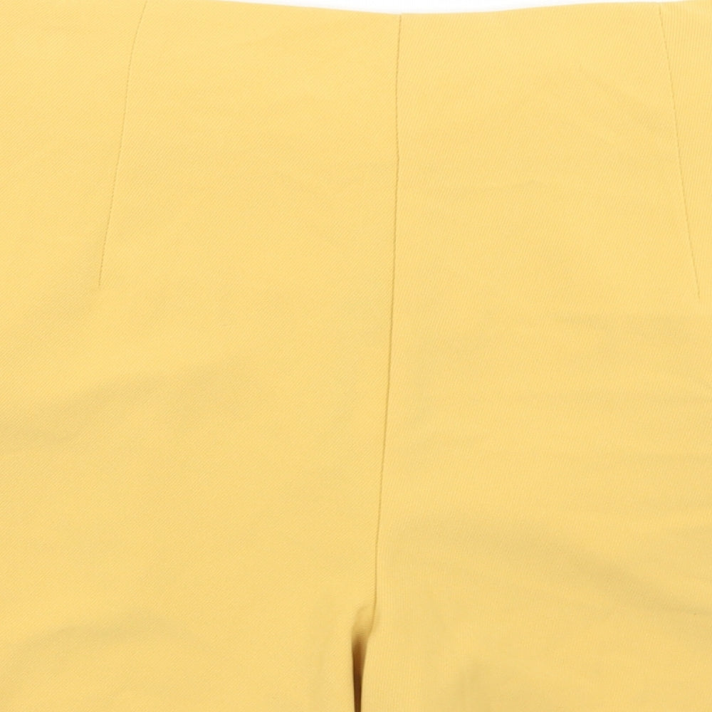 Primark Womens Yellow Polyester Sailor Shorts Size 14 L5 in Regular Zip