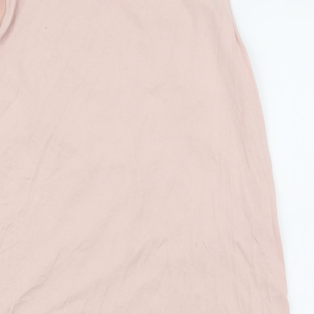 Dunnes Stores Womens Pink Floral Cotton Jersey Tank Size 14 Round Neck