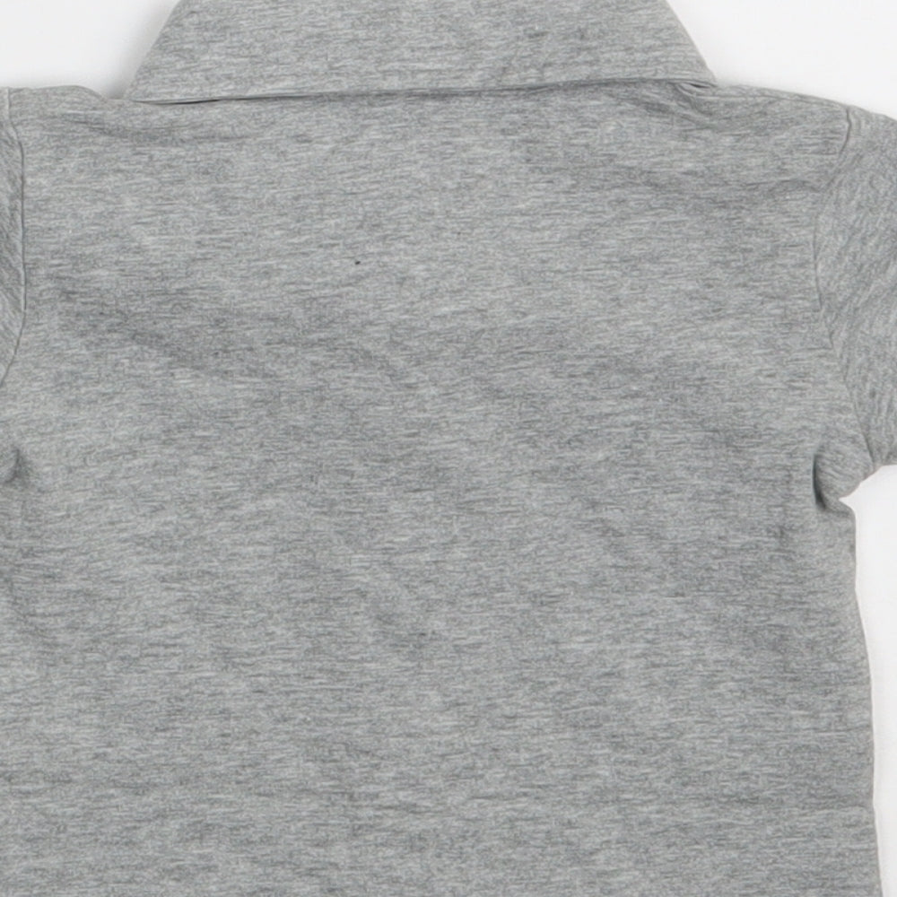 SheIn Boys Grey Cotton Basic Button-Up Size 6-9 Months Collared Button