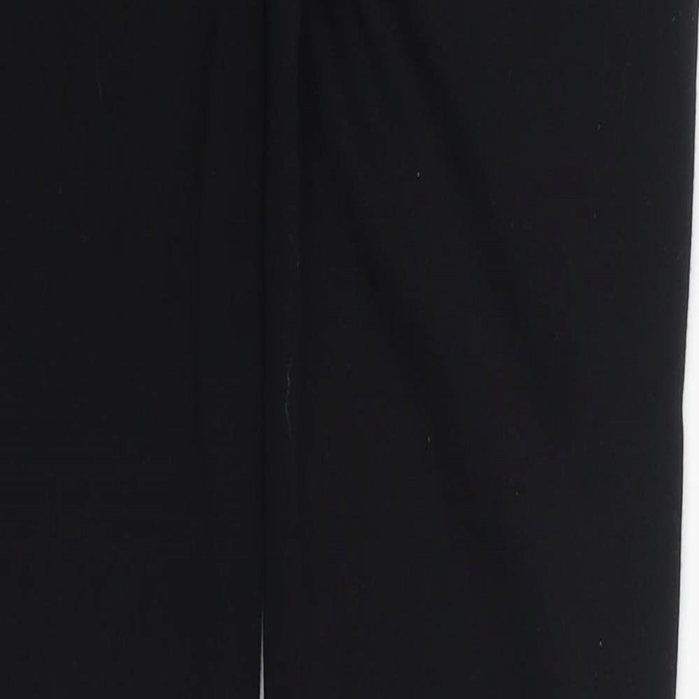 Denim Co Womens Black Polyester Trousers Size 8 L29 in Regular Button