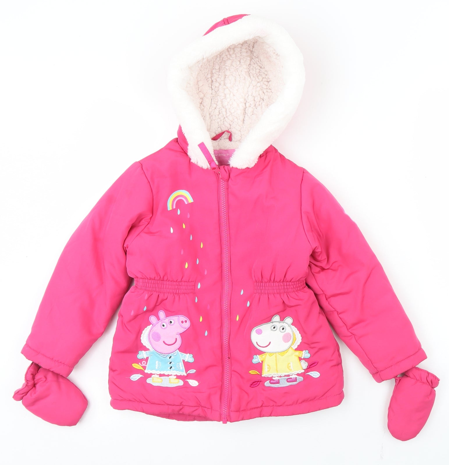 Nutmeg Girls Pink Parka Coat Size 5-6 Years Zip Peppa Pig – Preworn