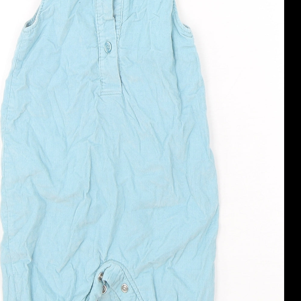 Marks and Spencer Girls Green Cotton Dungaree One-Piece Size 0-3 Months Snap