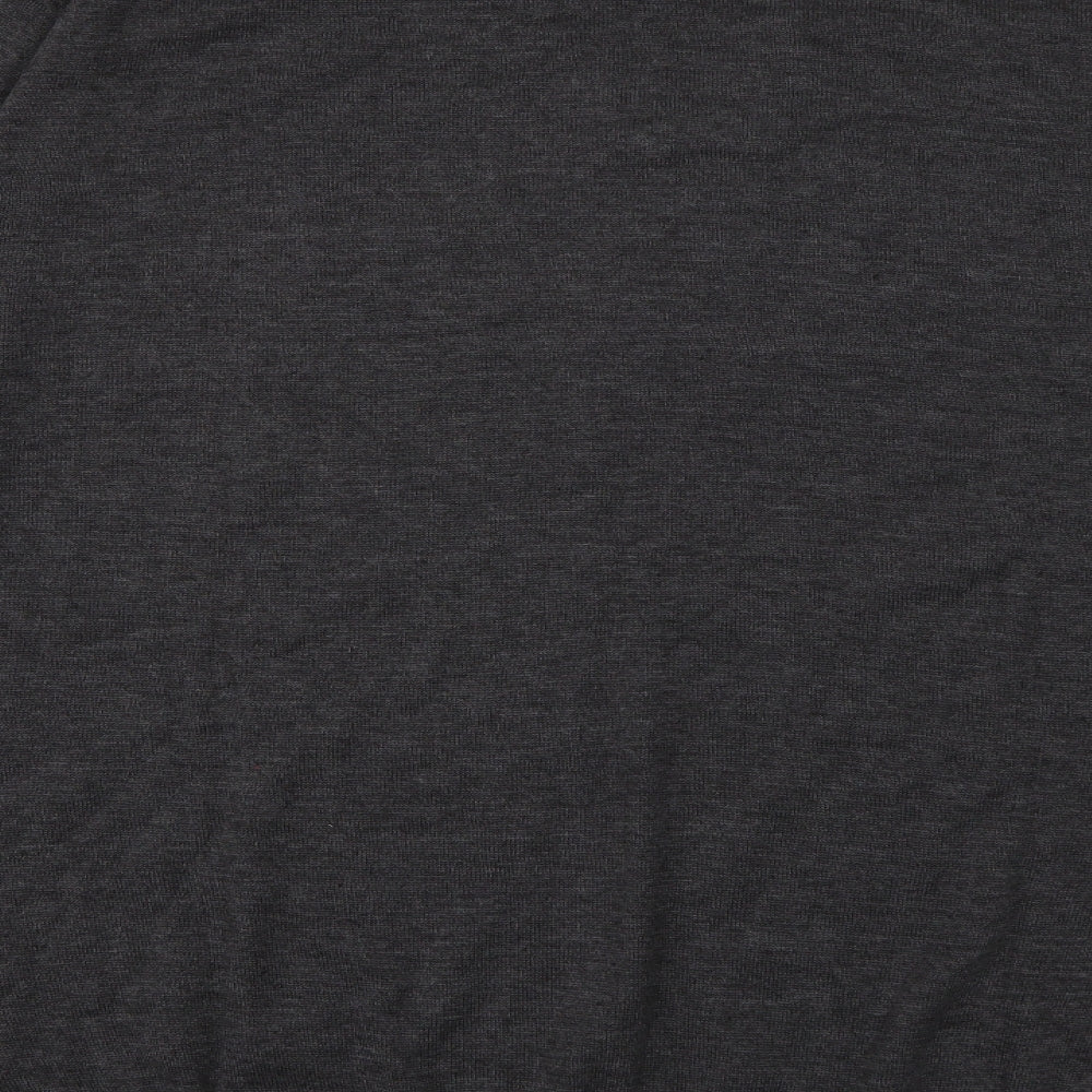 Henbury Mens Grey V-Neck Cotton Pullover Jumper Size XL