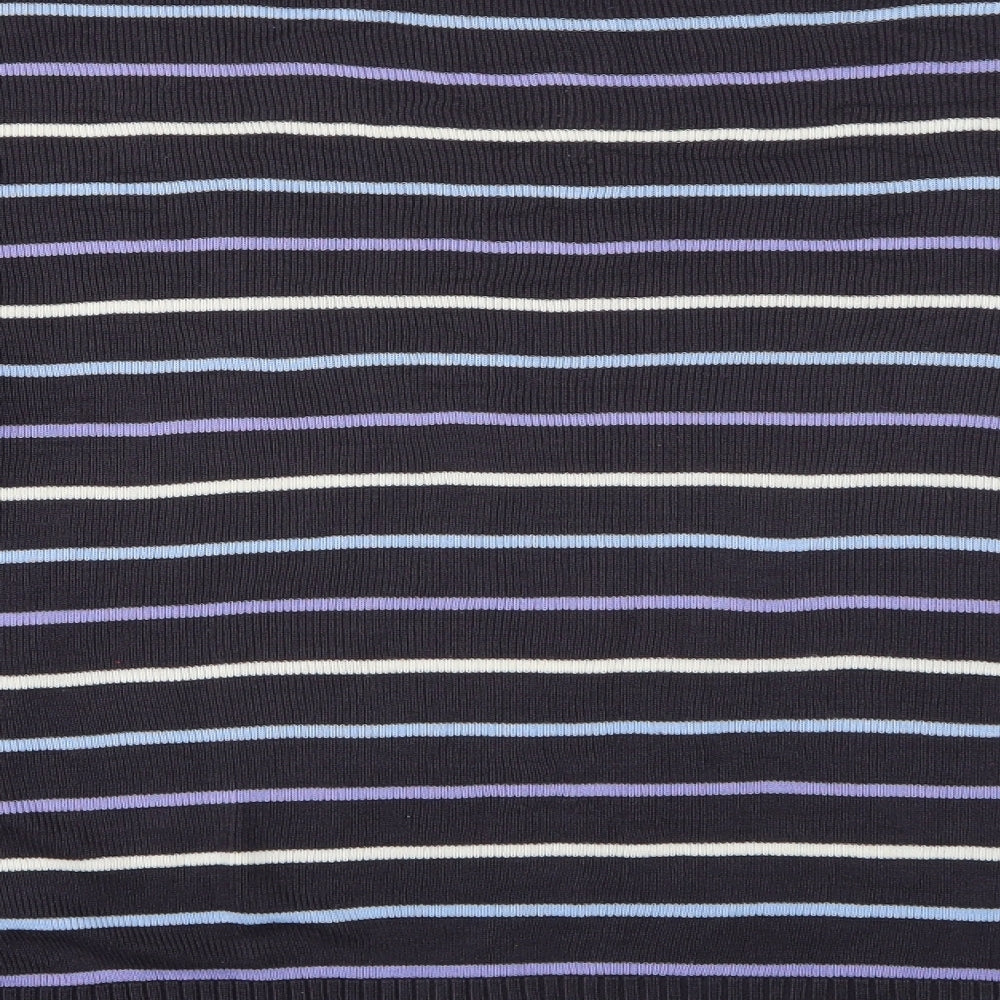 Berkertex Mens Purple Crew Neck Striped Acrylic Pullover Jumper Size 2XLT