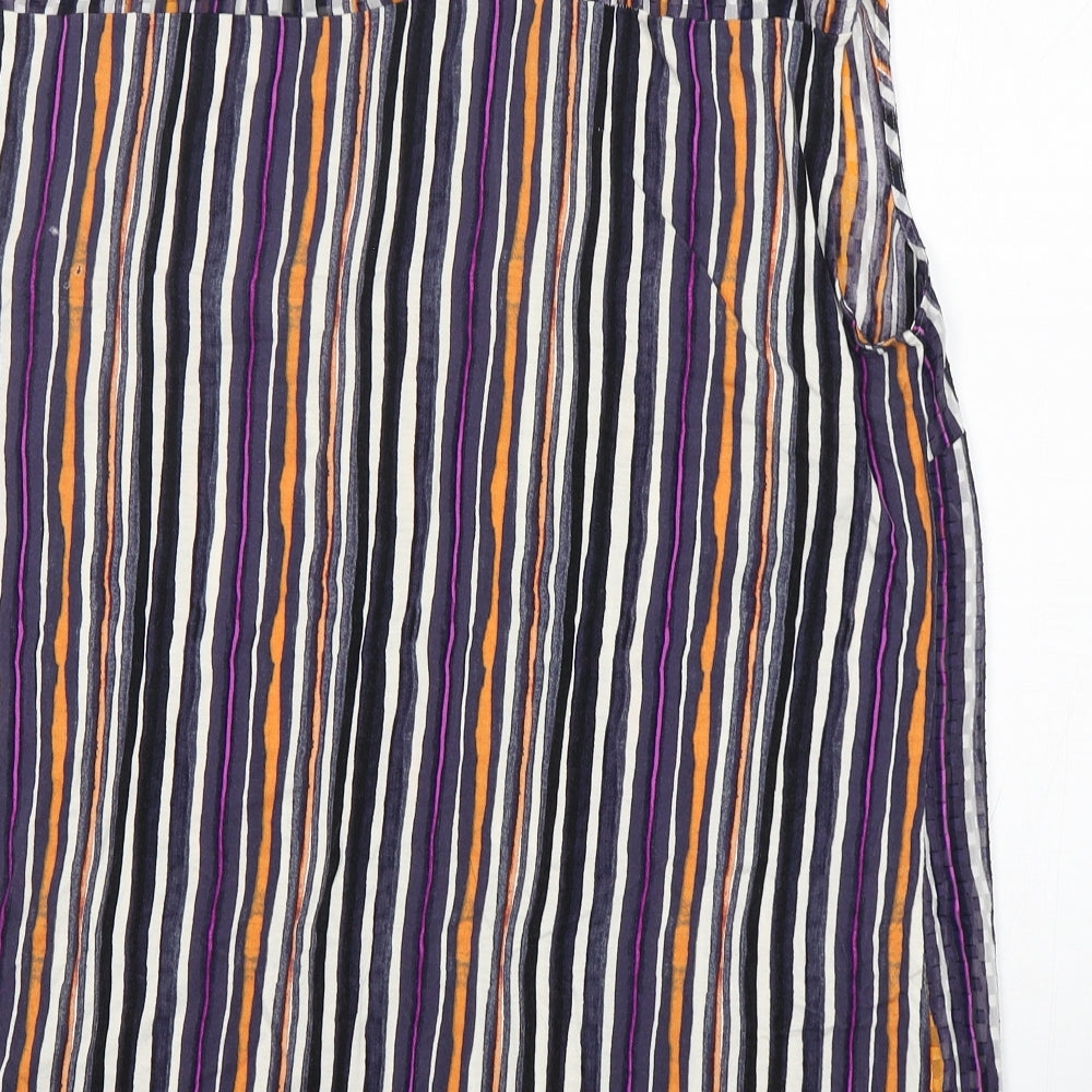 NEXT Womens Multicoloured Striped Polyester Basic Blouse Size 18 High Neck