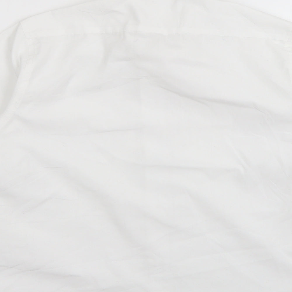 John Lewis Boys White Polyester Basic Button-Up Size 5 Years Collared Button