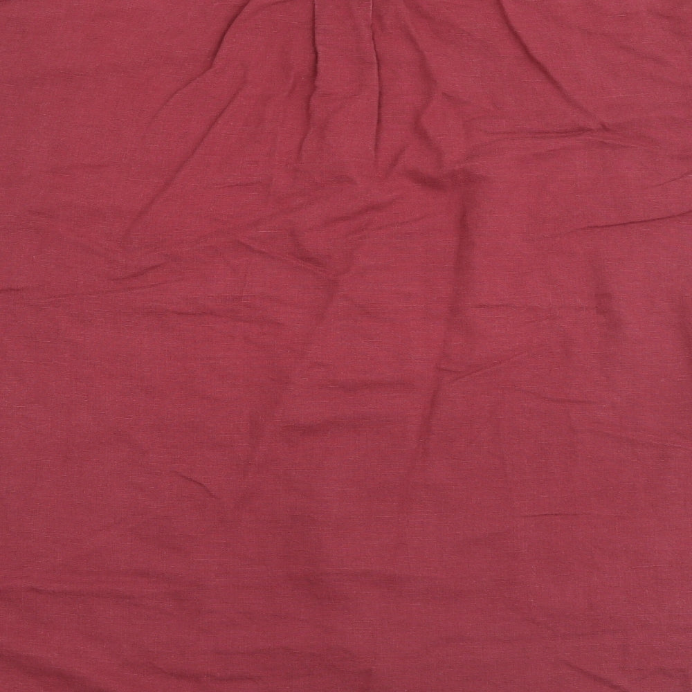 Gap Mens Red Polyester Button-Up Size L Collared Button